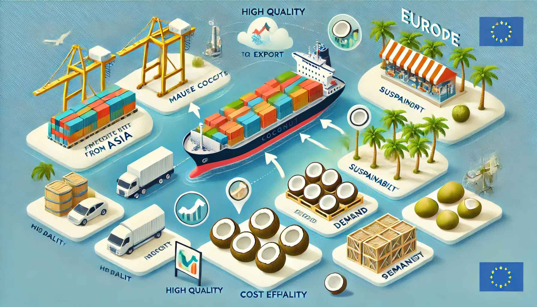 Read more about the article Beneficios de Importar Cocos Maduros de Asia a Europa