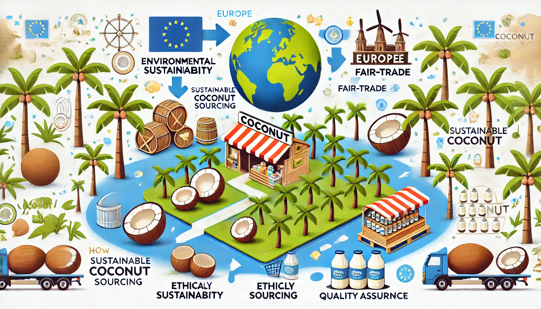 Read more about the article Hoe Duurzame Kokosnootlevering de Europese Markt Beïnvloedt